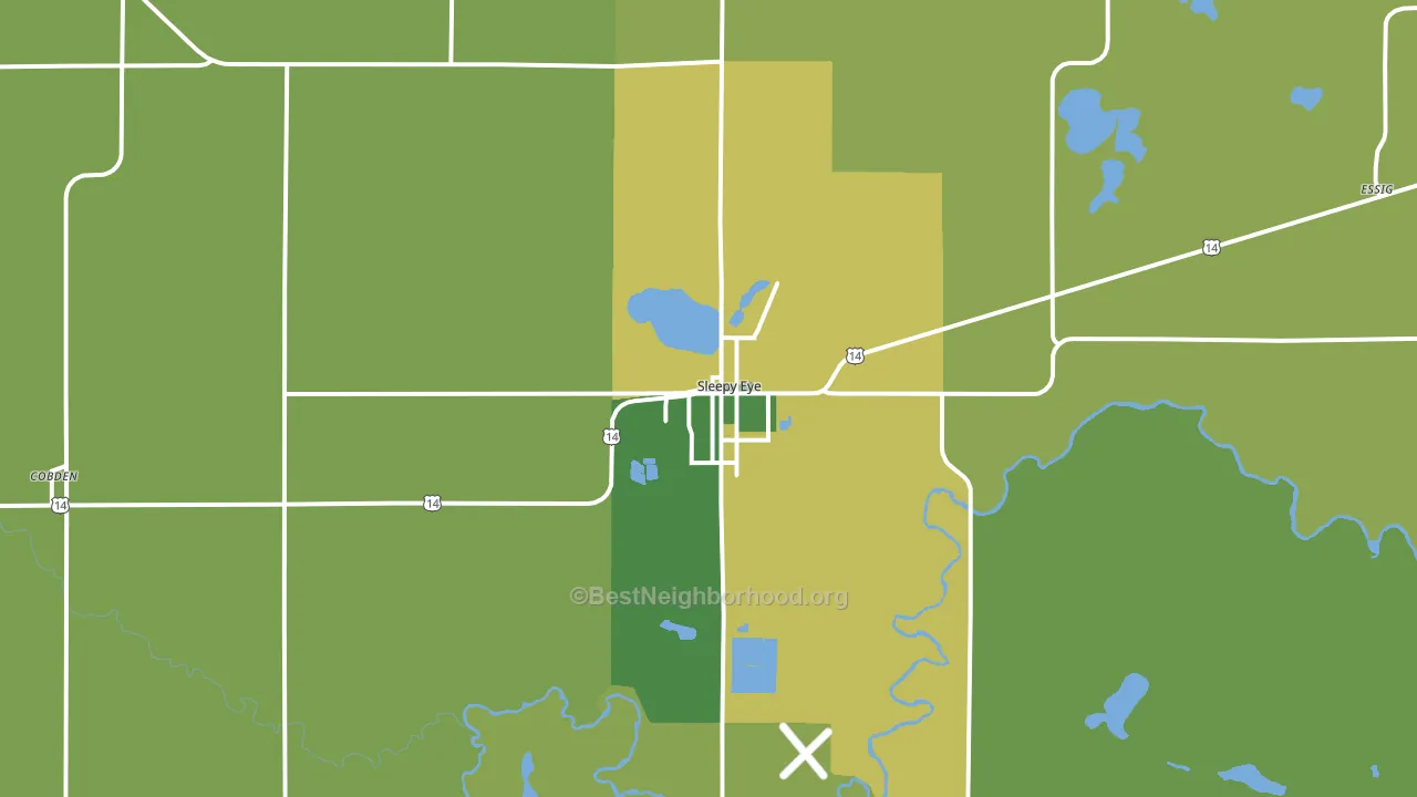 Sleepy Eye, MN block-group voter-turnout map