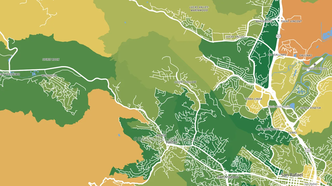 Sleepy Hollow, CA block-group voter-turnout map