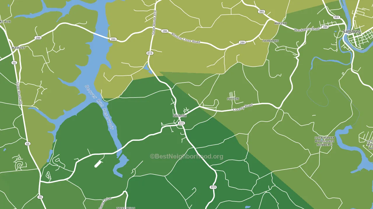 Slickville, PA block-group voter-turnout map