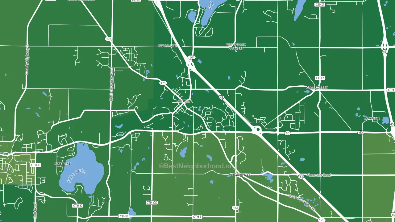 Slinger, WI block-group voter-turnout map