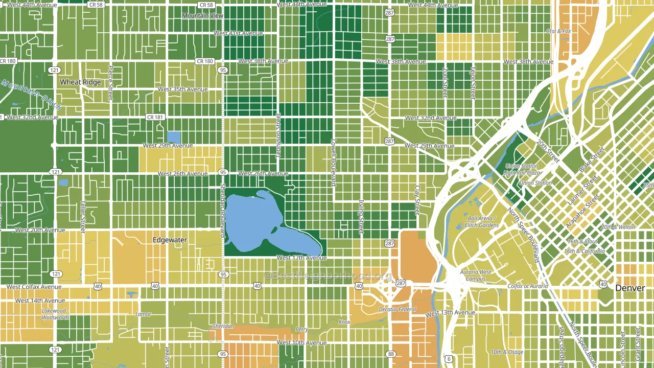 Sloan Lake, Denver, CO block-group voter-turnout map