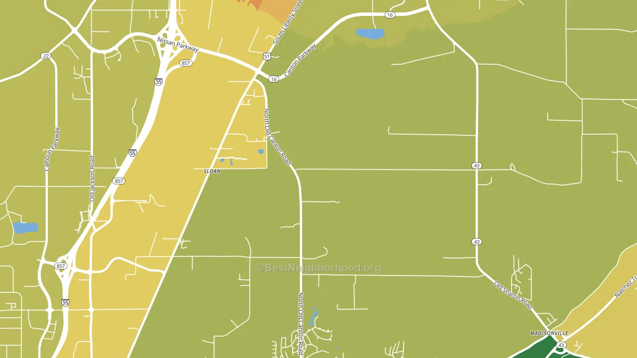 Sloan, MS block-group voter-turnout map