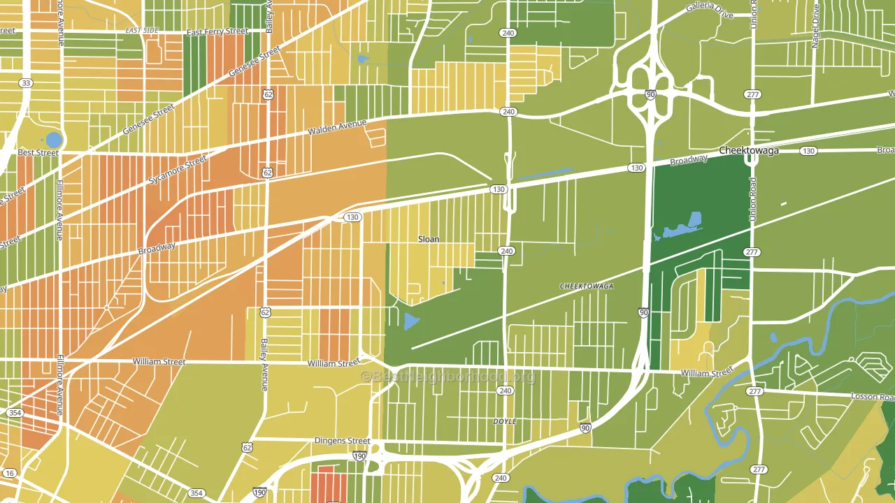 Sloan, NY block-group voter-turnout map