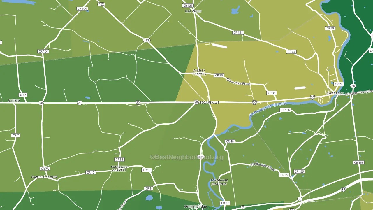 Sloansville, NY block-group voter-turnout map