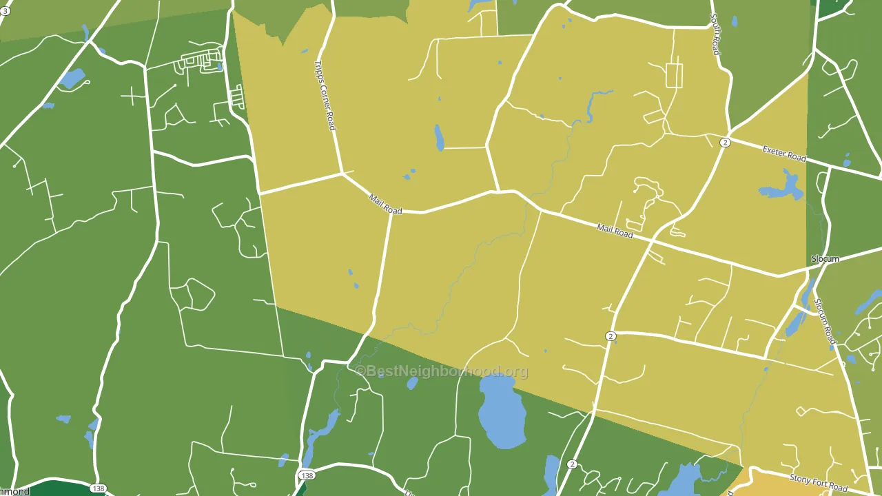 Slocum, RI block-group voter-turnout map