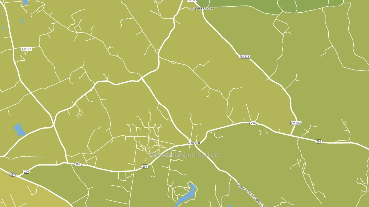 Slocum, TX block-group voter-turnout map