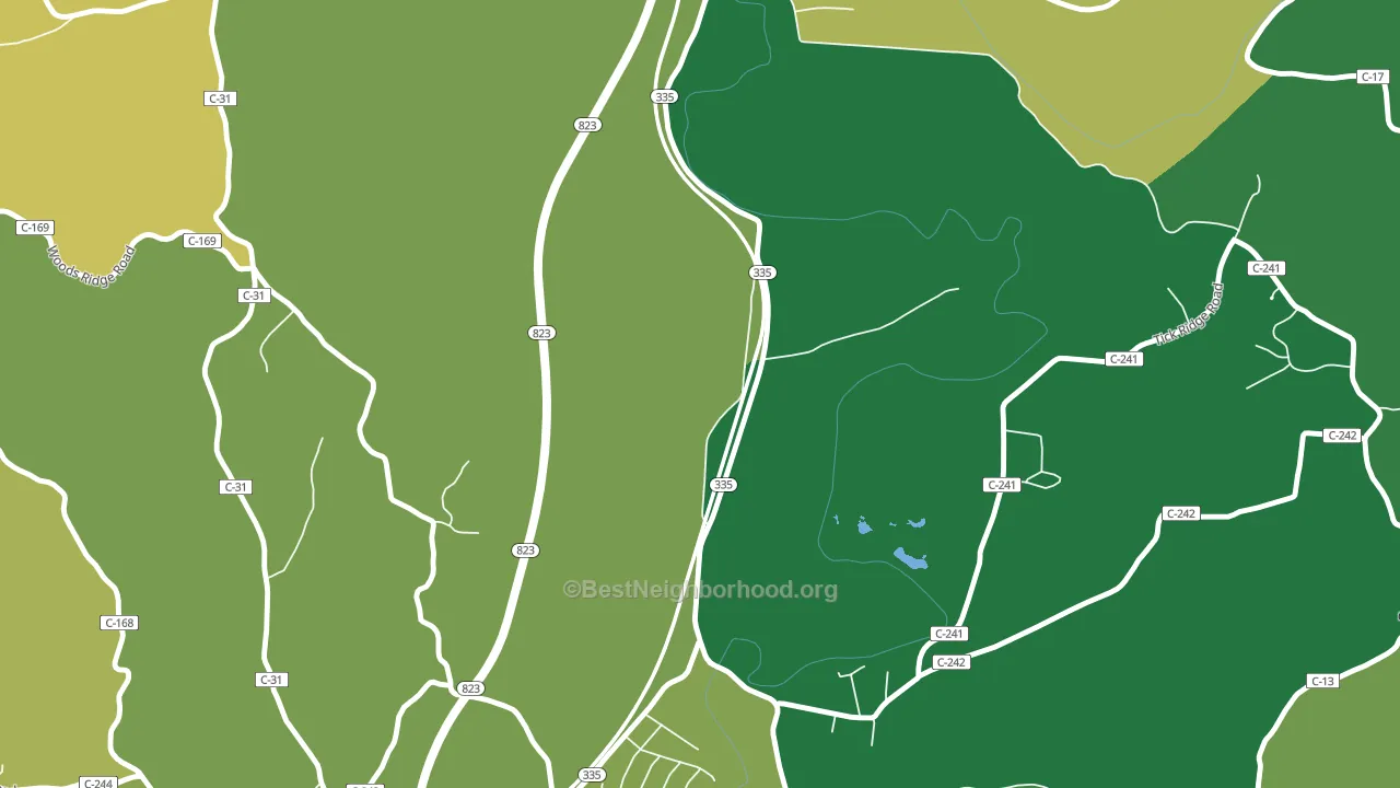 Slocums, OH block-group voter-turnout map