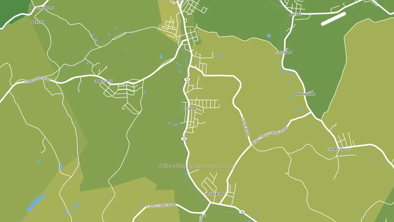 Slovan, PA block-group voter-turnout map