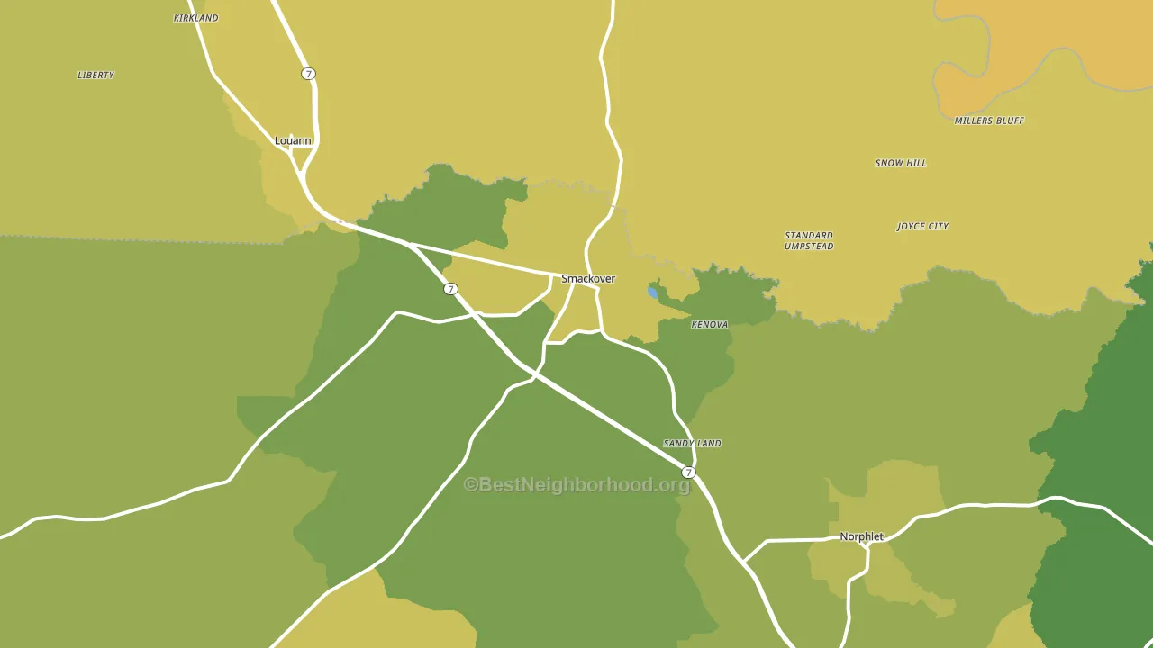 Smackover, AR block-group voter-turnout map