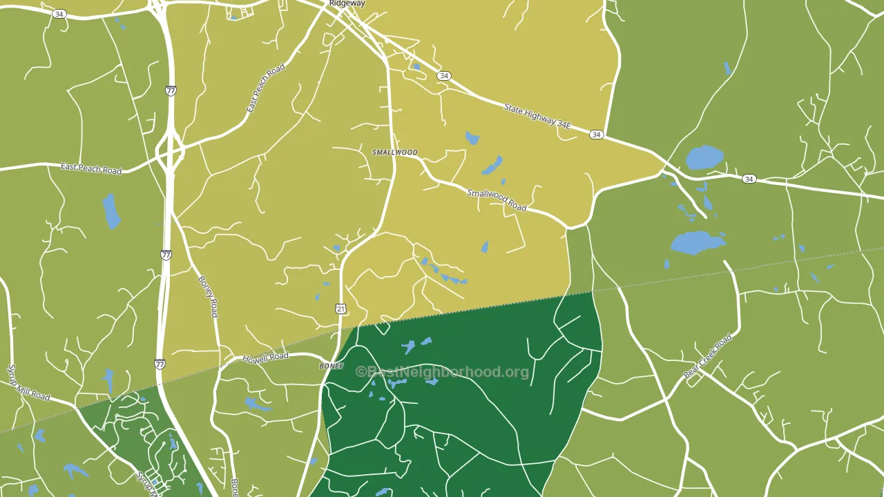 Smallwood, SC block-group voter-turnout map