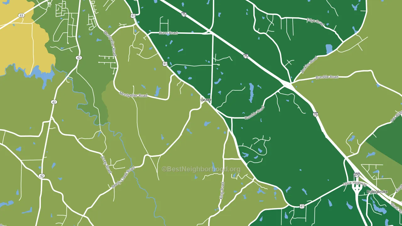 Smarr, GA block-group voter-turnout map