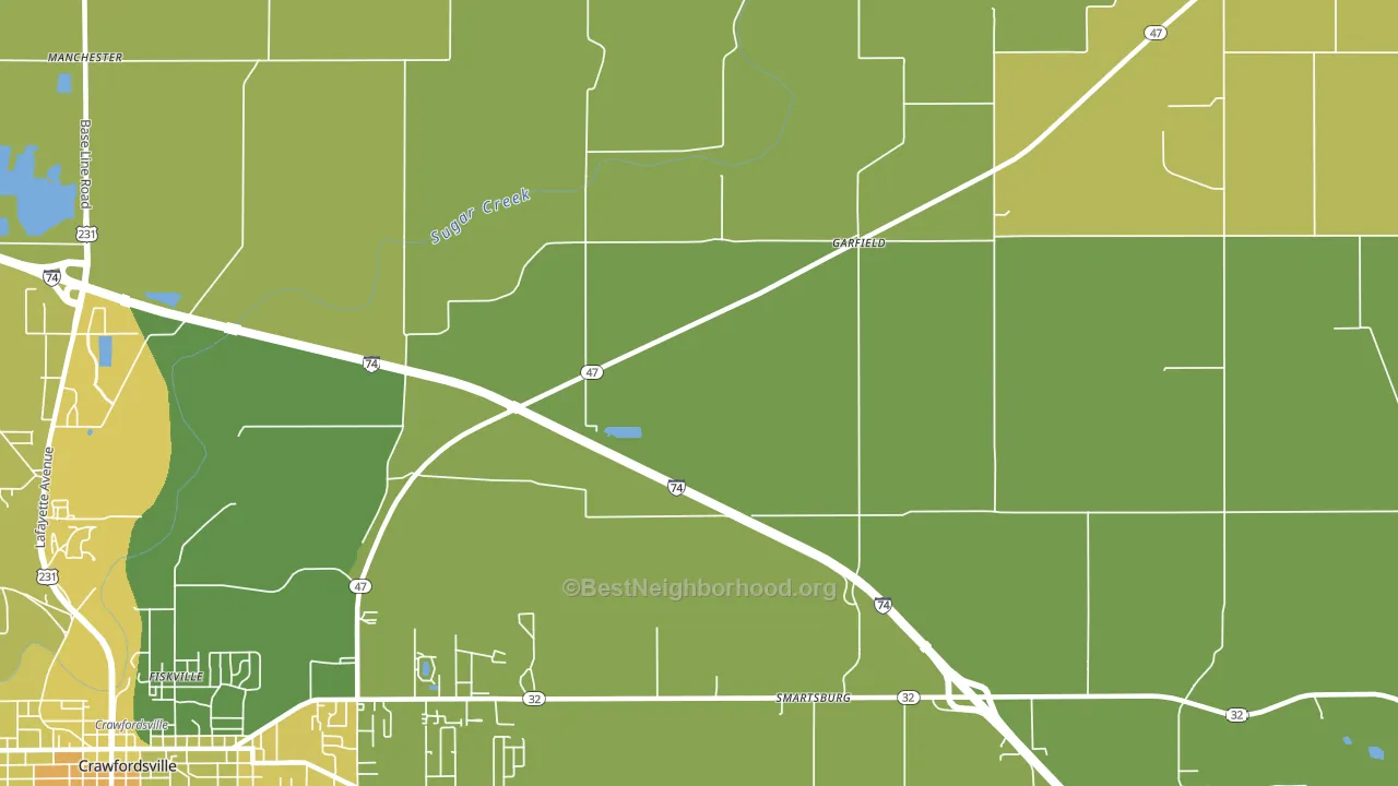 Smartsburg, IN block-group voter-turnout map
