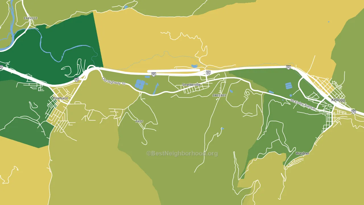 Smelterville, ID block-group voter-turnout map