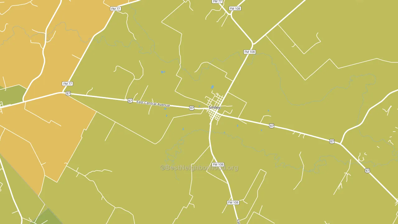 Smiley, TX block-group voter-turnout map