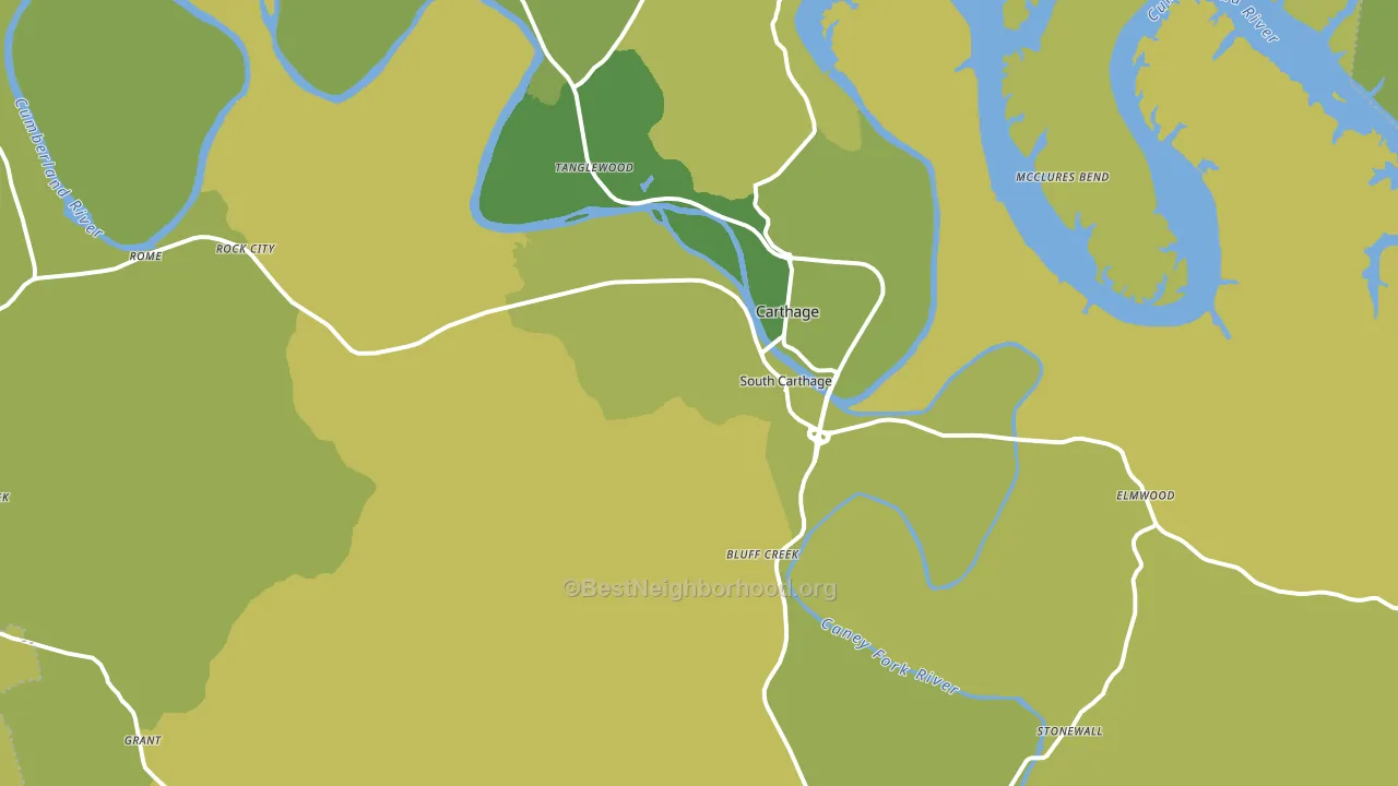 Smith County, TN block-group voter-turnout map