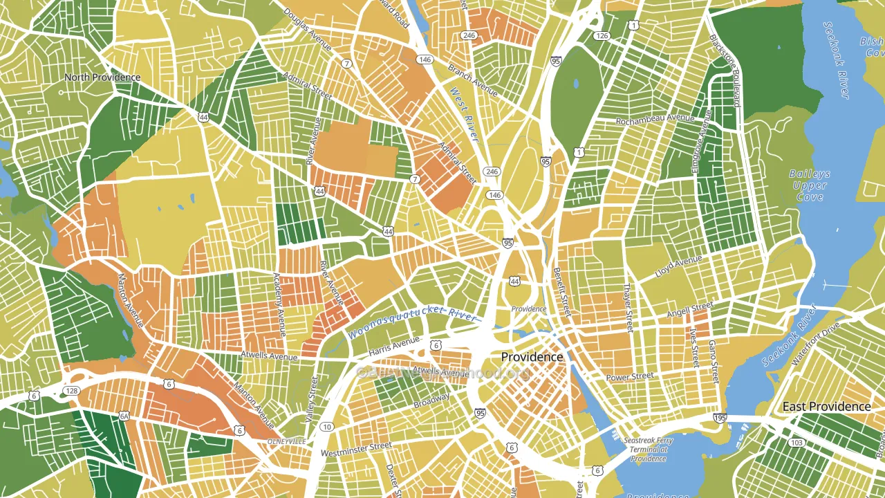 Smith Hill, Providence, RI block-group voter-turnout map