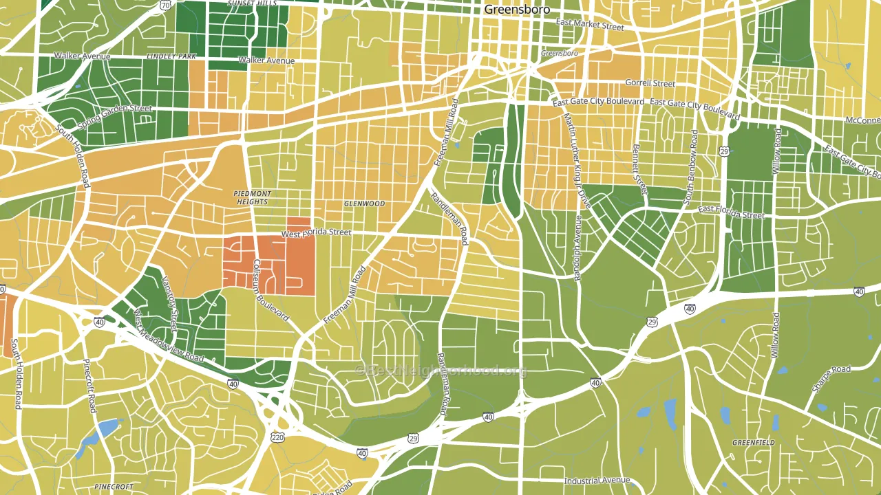 Smith Homes, Greensboro, NC block-group voter-turnout map