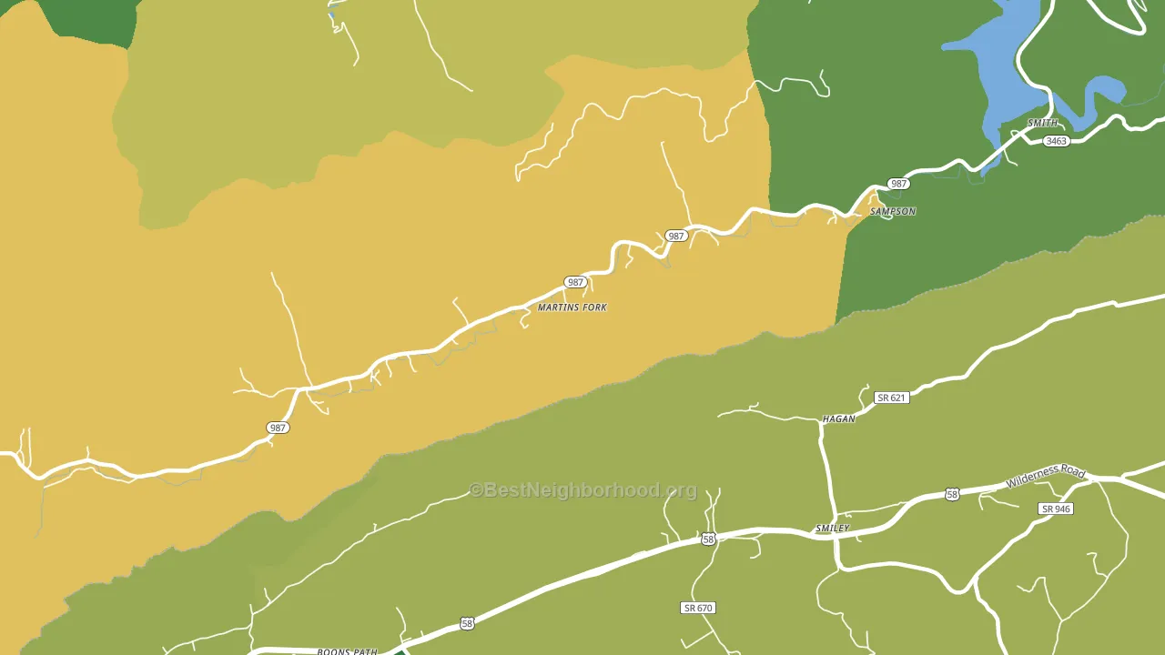 Smith, KY block-group voter-turnout map