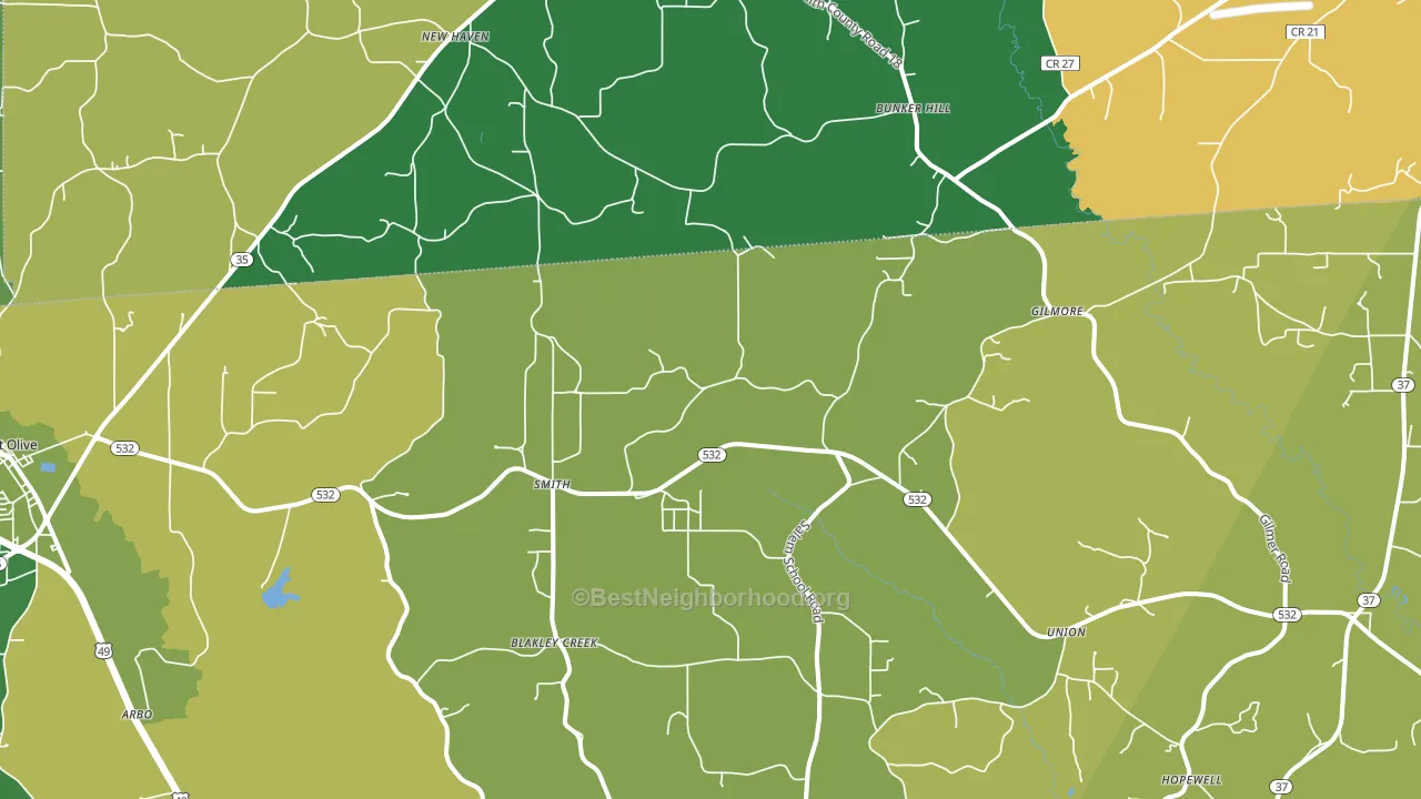 Smith, MS block-group voter-turnout map