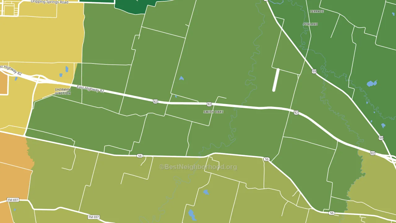 Smith Oaks, TX block-group voter-turnout map
