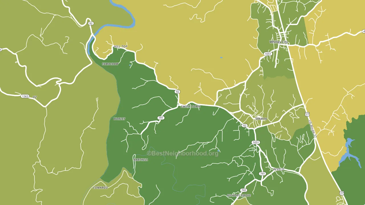 Smith Town, KY block-group voter-turnout map
