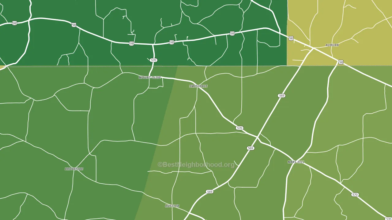 Smithdale, MS block-group voter-turnout map