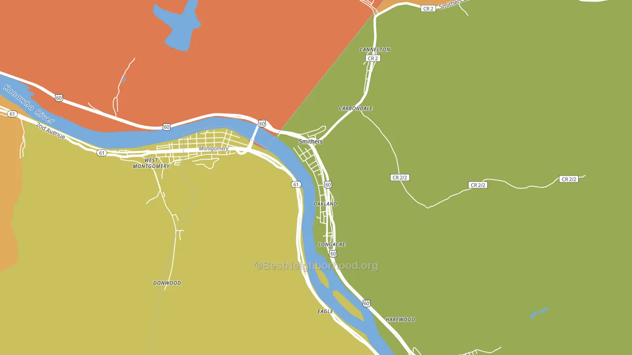 Smithers, WV block-group voter-turnout map