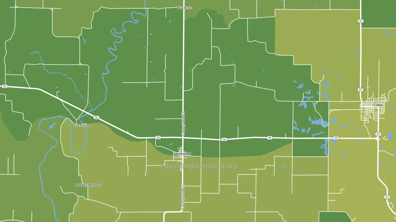 Smithfield, IL block-group voter-turnout map