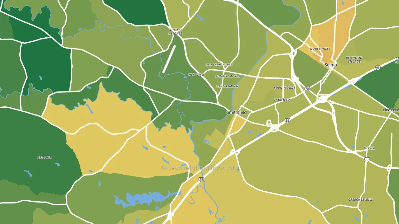 Smithfield, NC block-group voter-turnout map