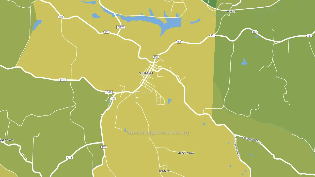 Smithfield, OH block-group voter-turnout map