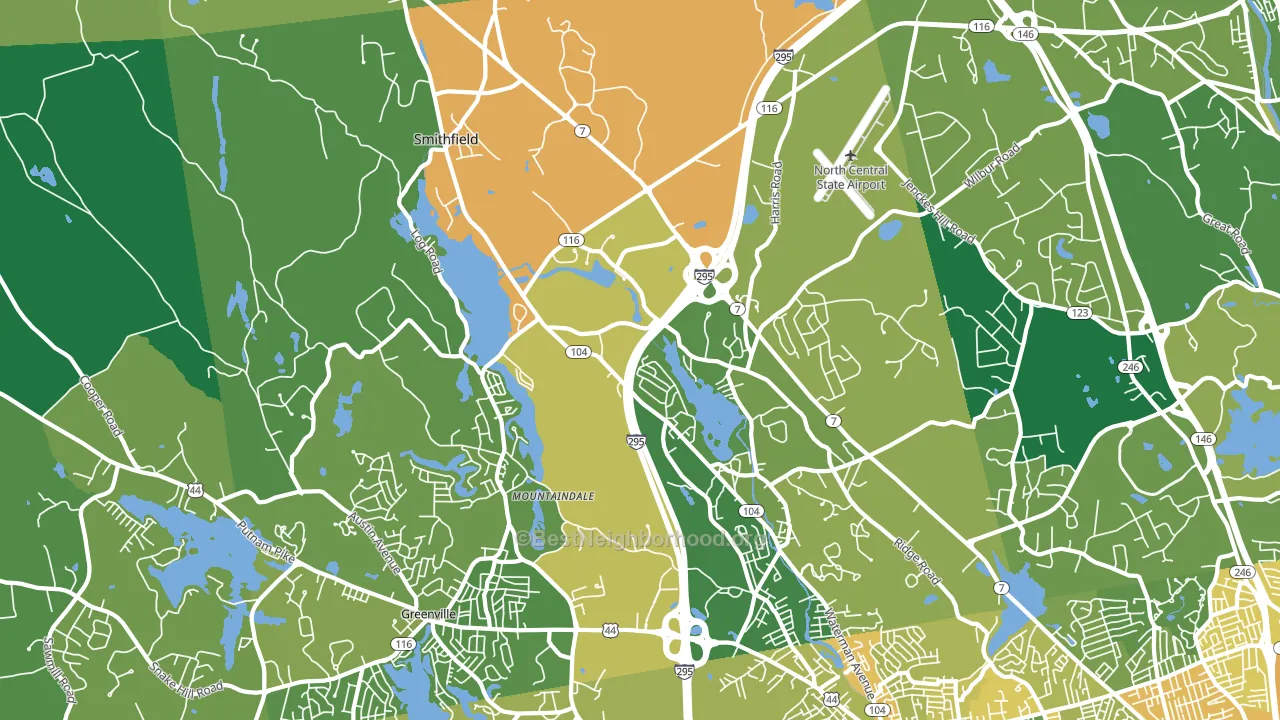 Smithfield, RI block-group voter-turnout map
