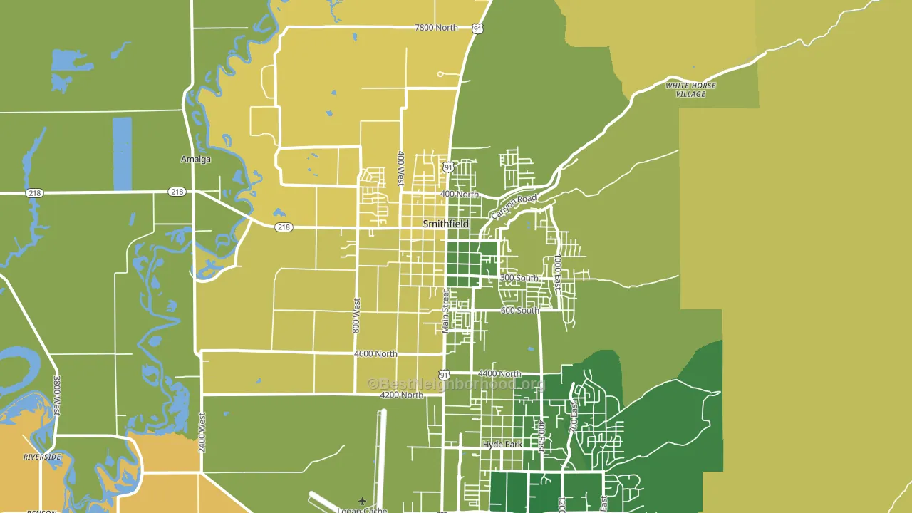 Smithfield, UT block-group voter-turnout map