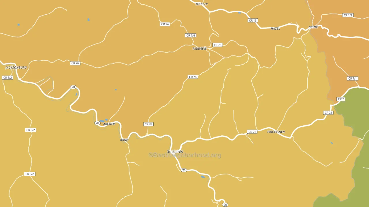 Smithfield, WV block-group voter-turnout map