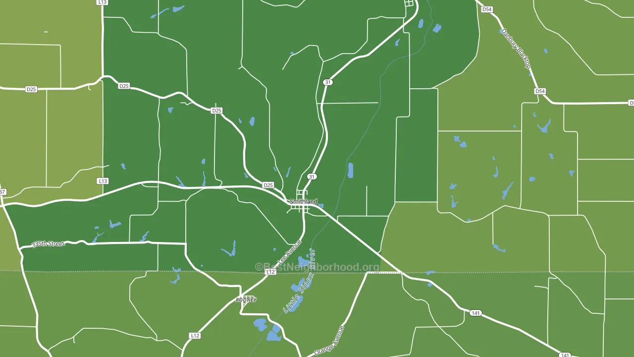 Smithland, IA block-group voter-turnout map