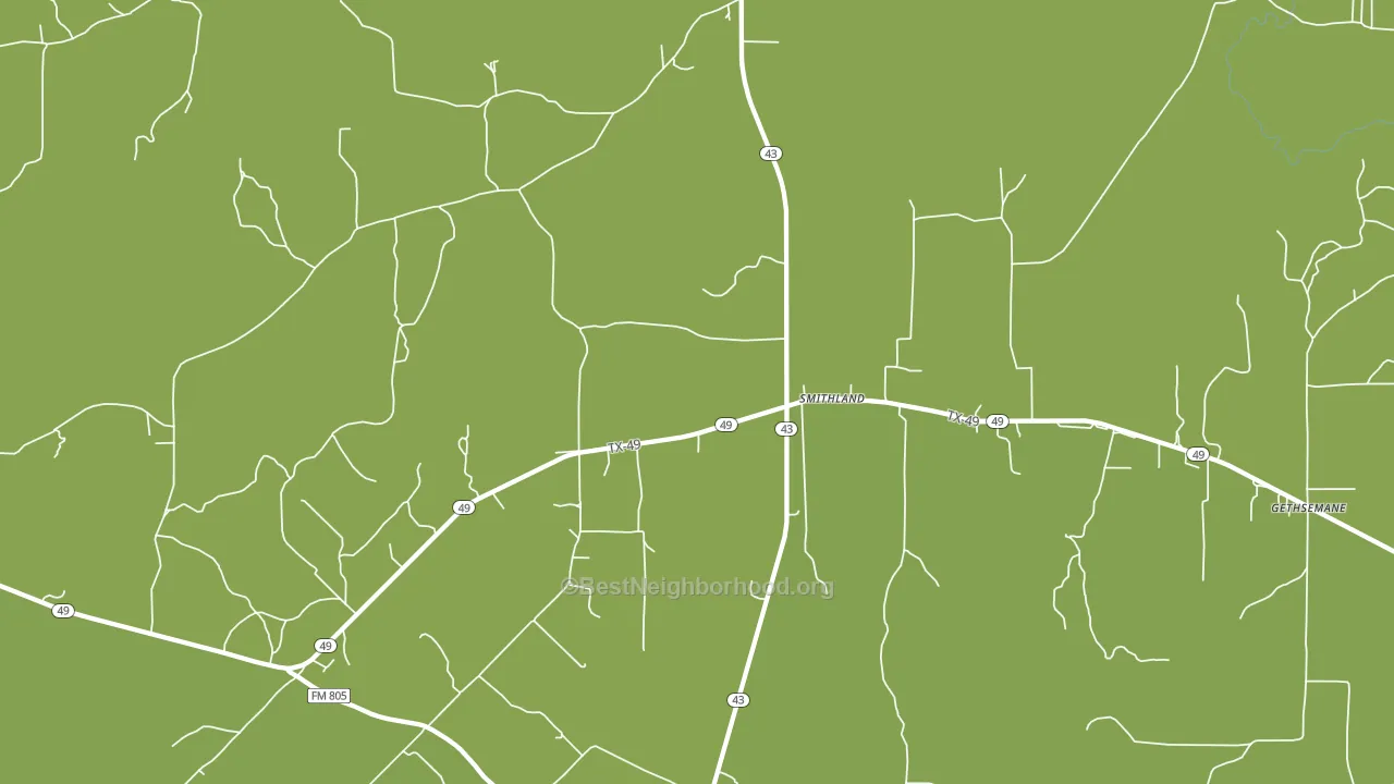 Smithland, TX block-group voter-turnout map