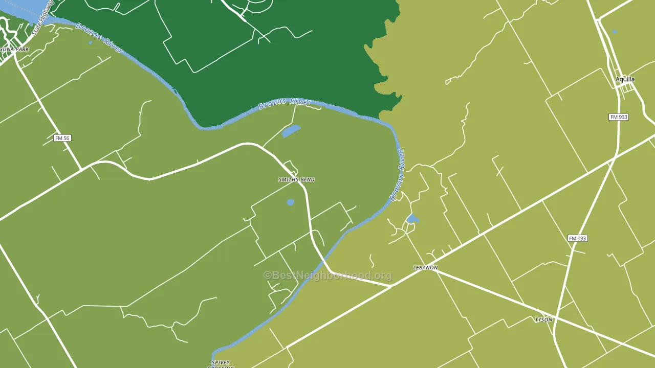 Smiths Bend, TX block-group voter-turnout map