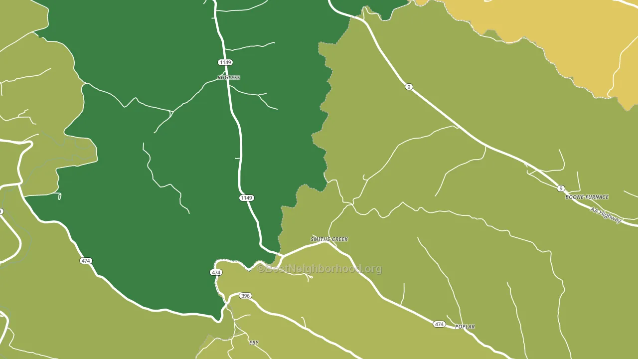 Smiths Creek, KY block-group voter-turnout map