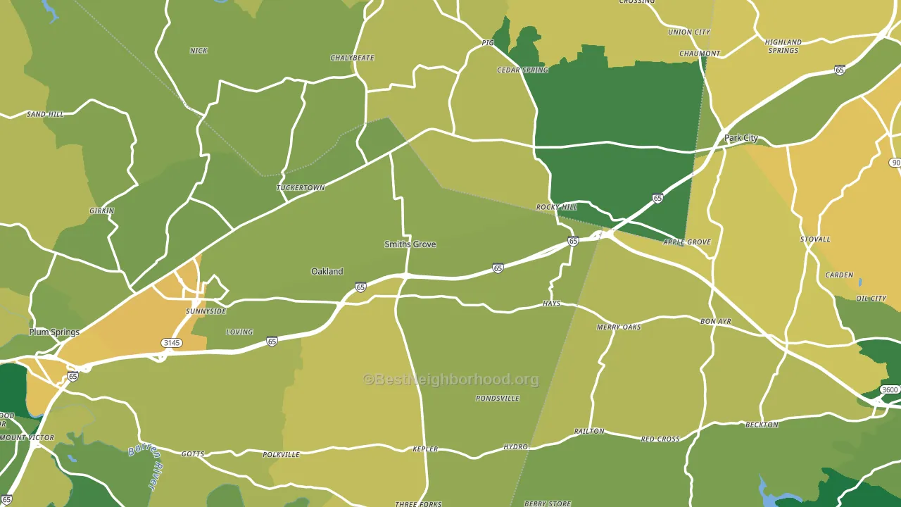 Smiths Grove, KY block-group voter-turnout map