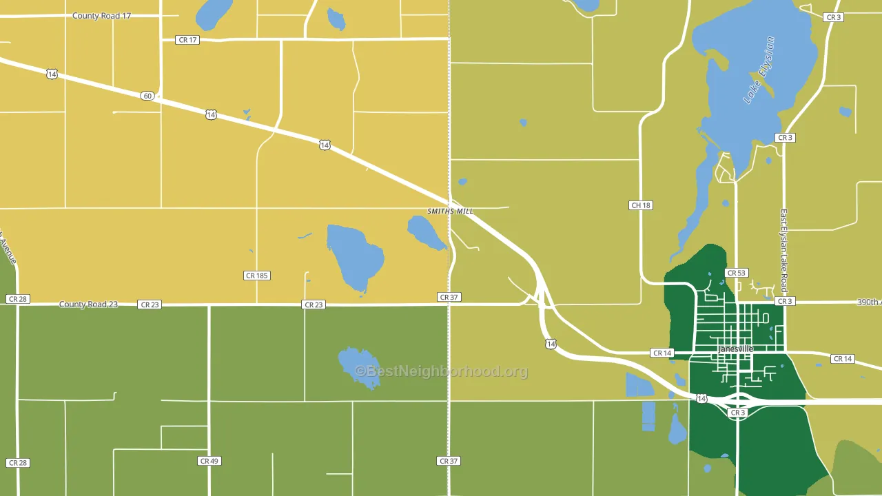 Smiths Mill, MN block-group voter-turnout map