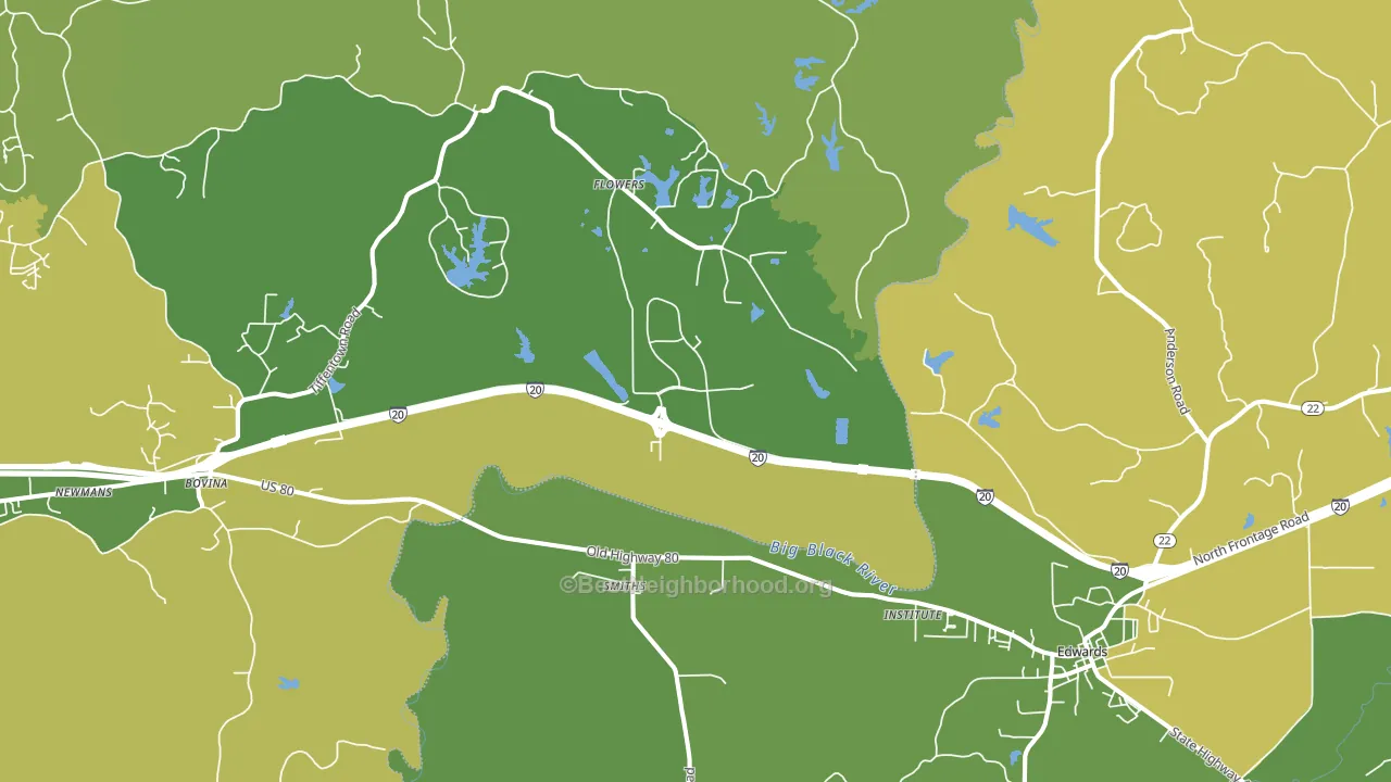 Smiths, MS block-group voter-turnout map