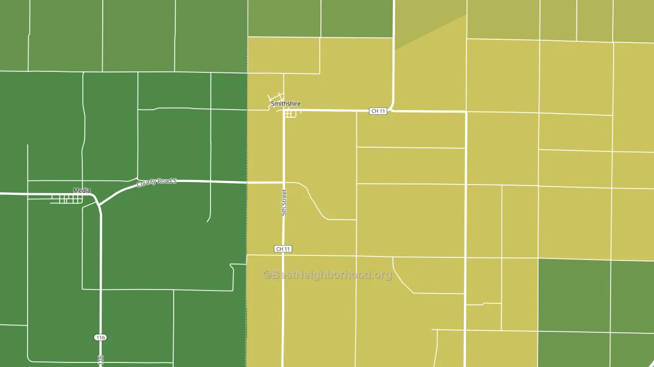 Smithshire, IL block-group voter-turnout map
