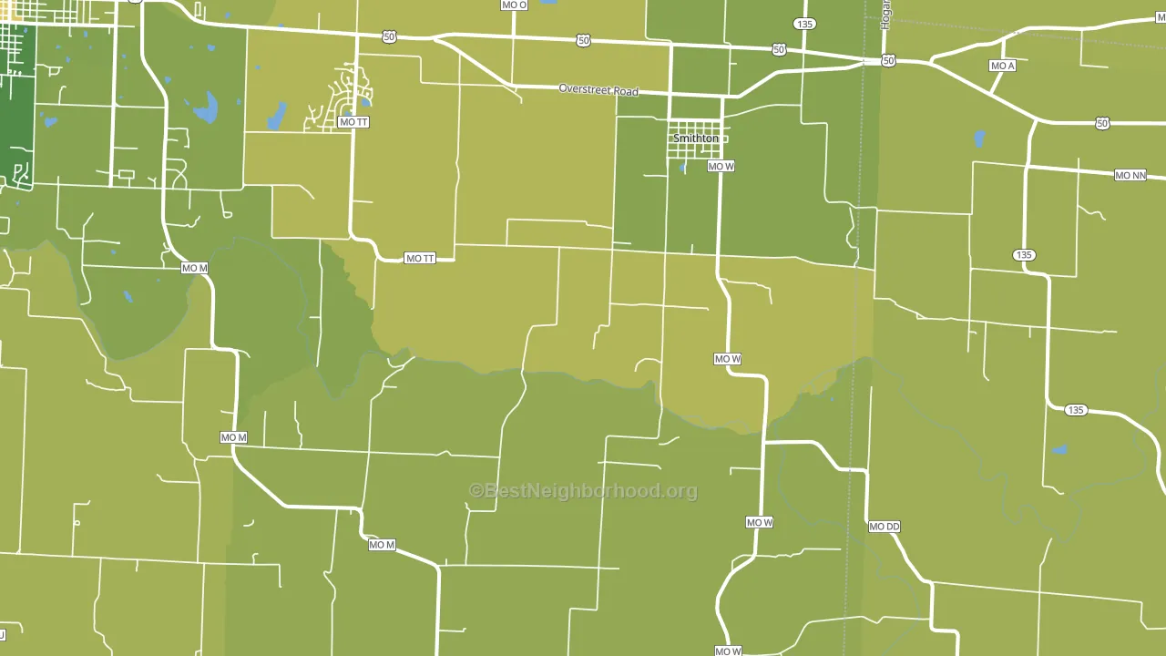 Smithton, MO block-group voter-turnout map