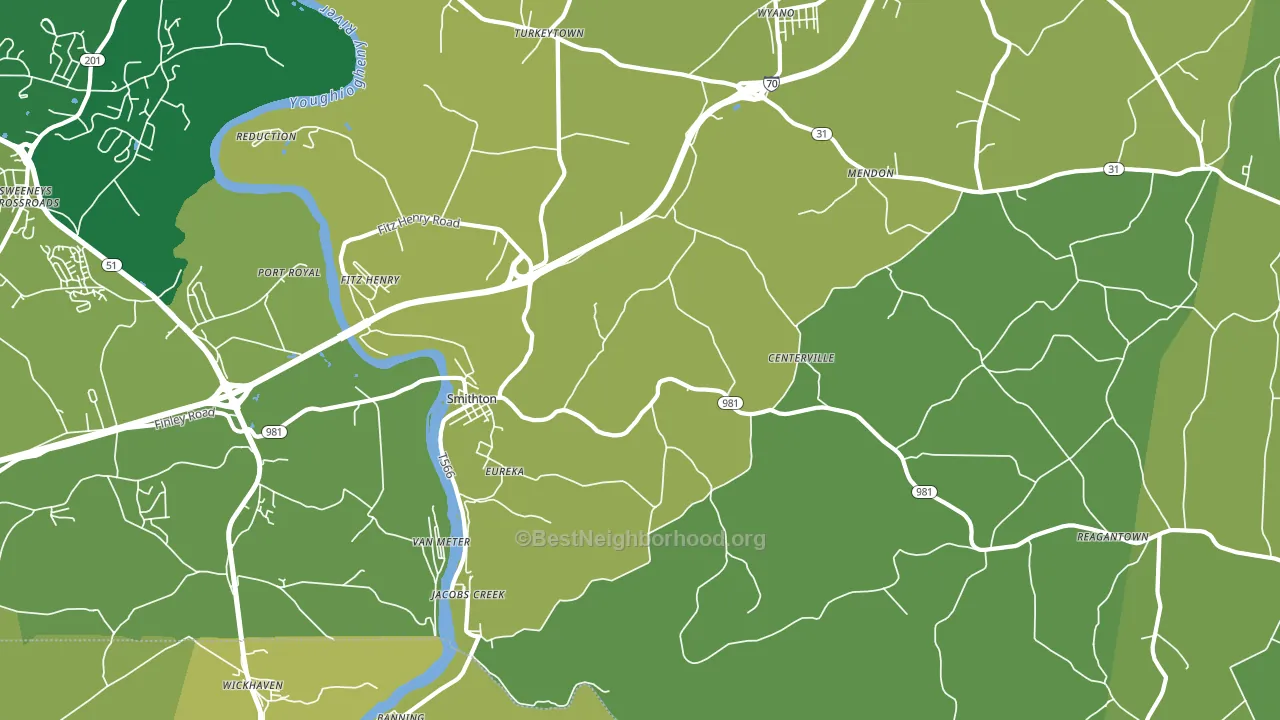 Smithton, PA block-group voter-turnout map