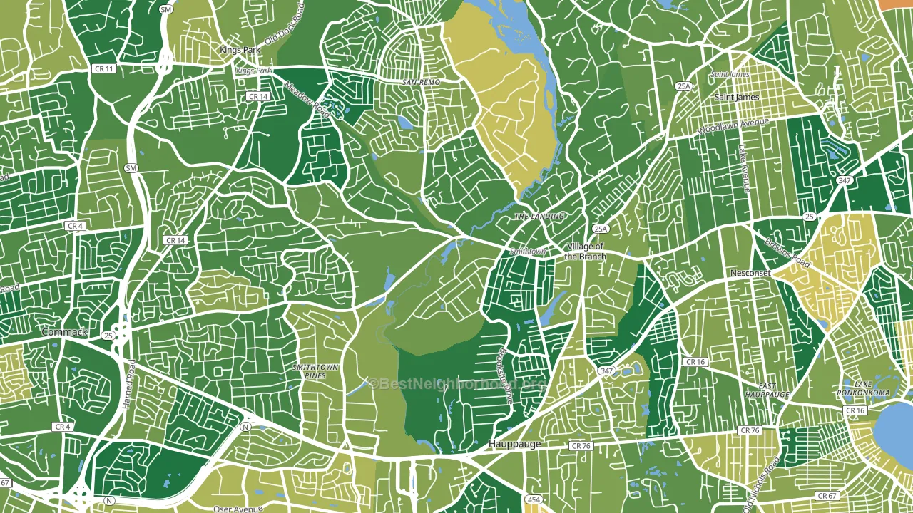 Smithtown, NY block-group voter-turnout map