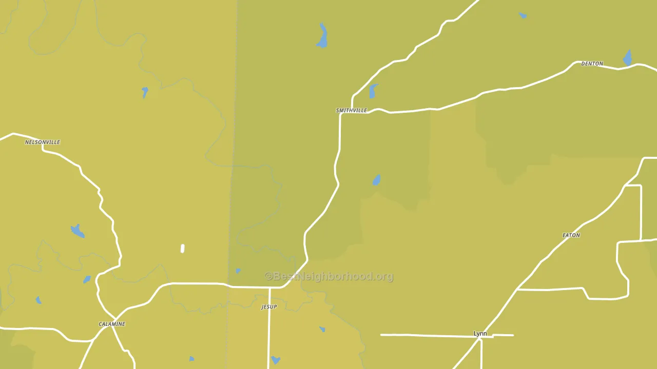 Smithville, AR block-group voter-turnout map