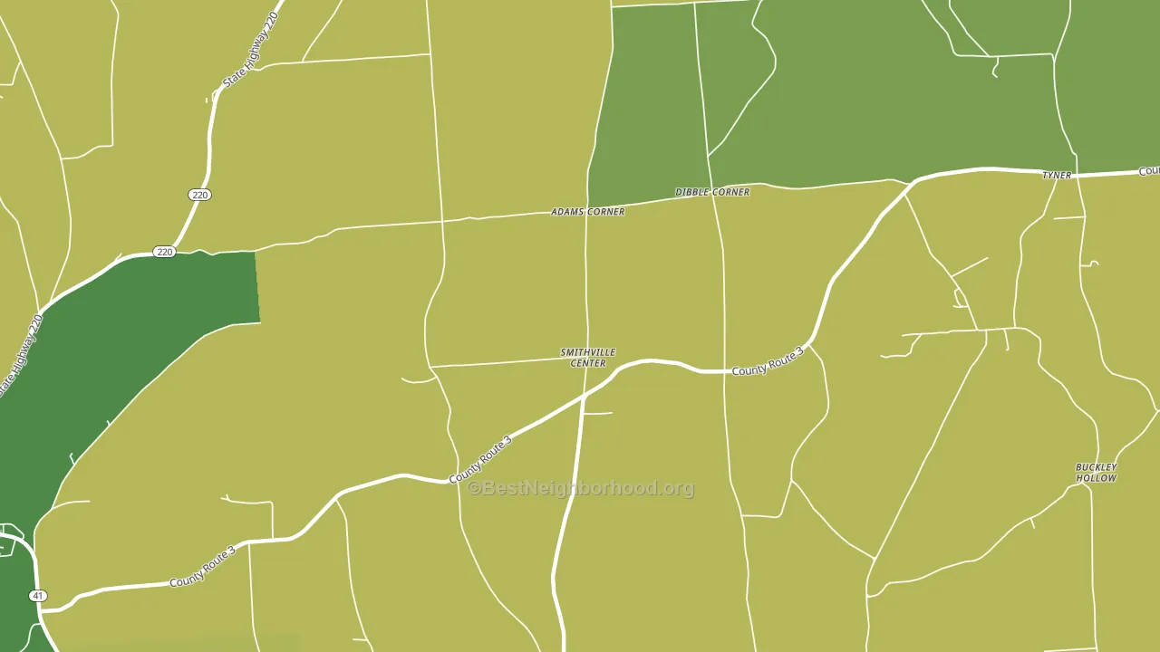Smithville Center, NY block-group voter-turnout map