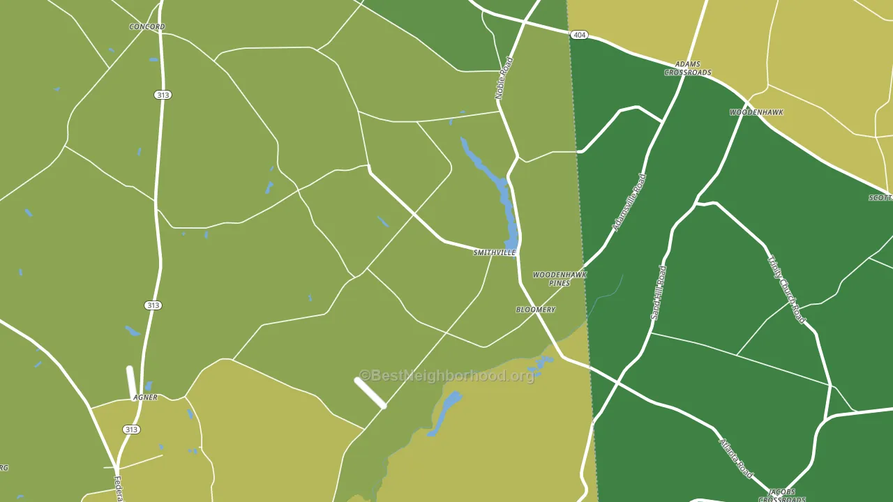 Smithville, MD block-group voter-turnout map