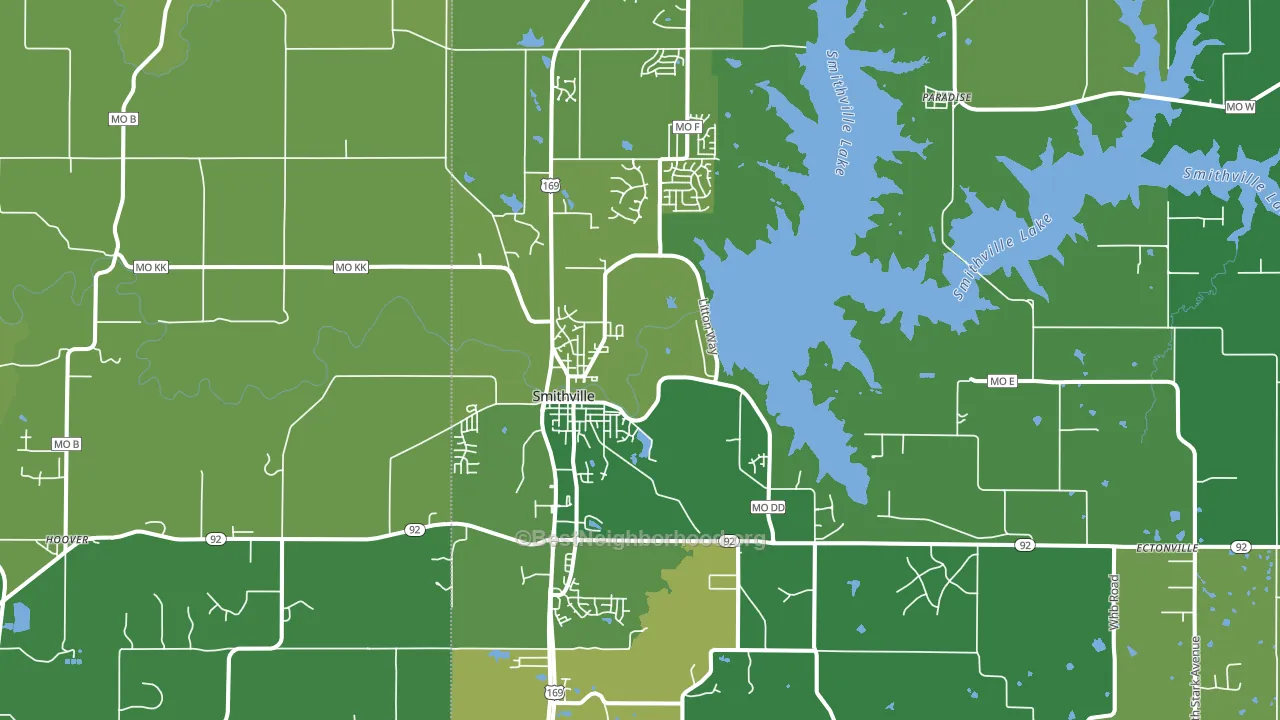 Smithville, MO block-group voter-turnout map
