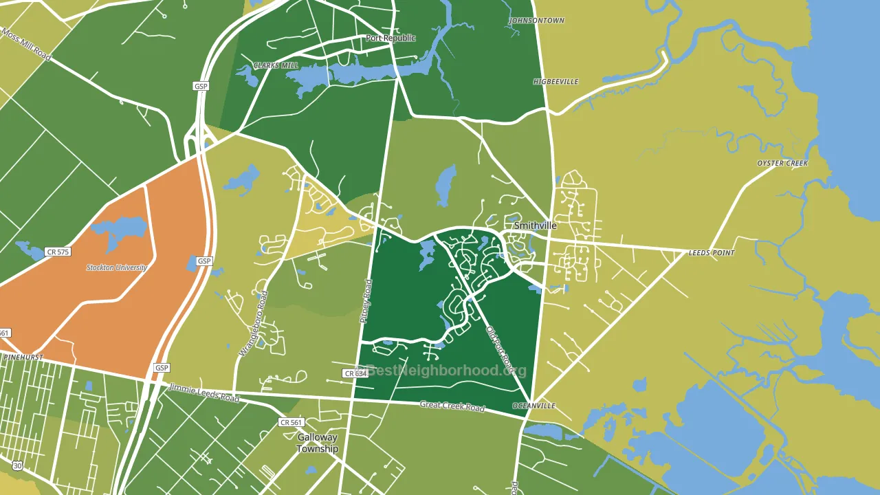 Smithville, NJ block-group voter-turnout map