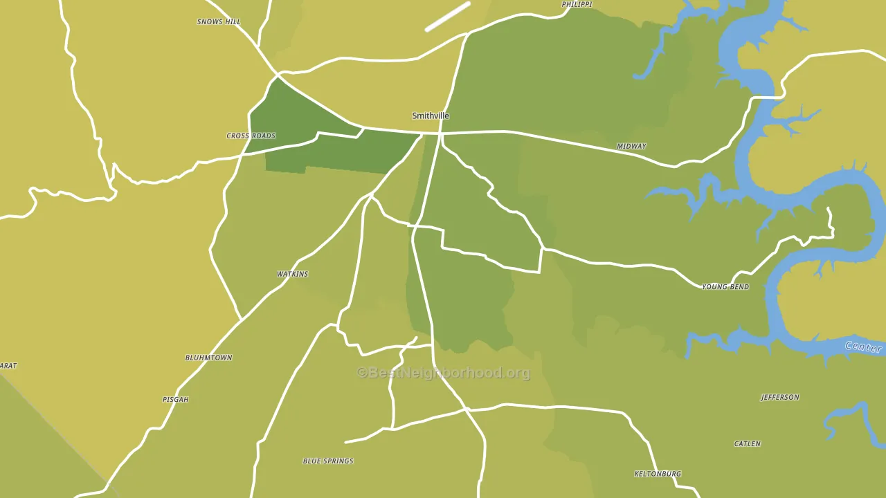 Smithville, TN block-group voter-turnout map